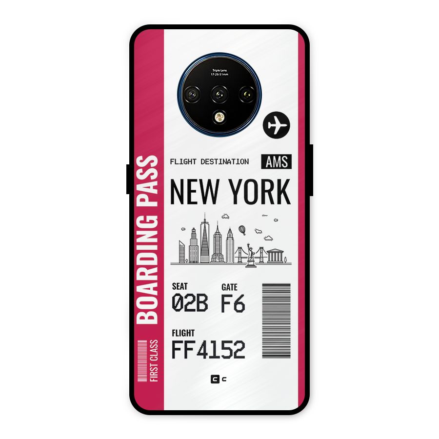 New York Boarding Pass Metal Back Case for OnePlus 7T