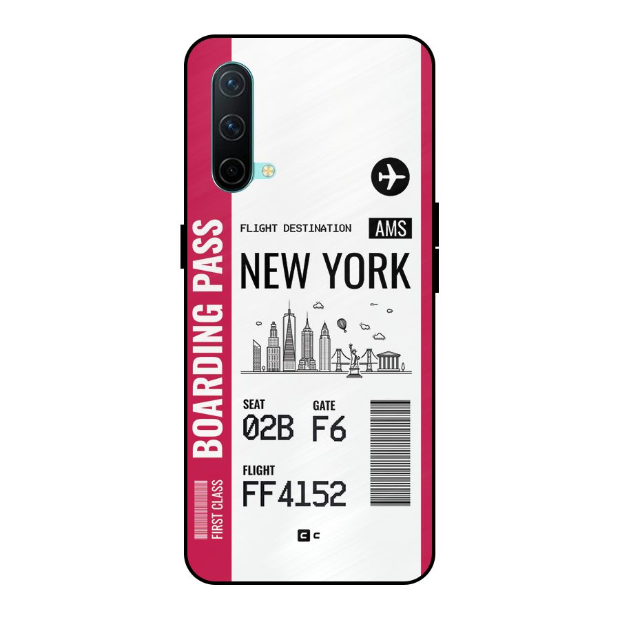 New York Boarding Pass Metal Back Case for OnePlus Nord CE 5G