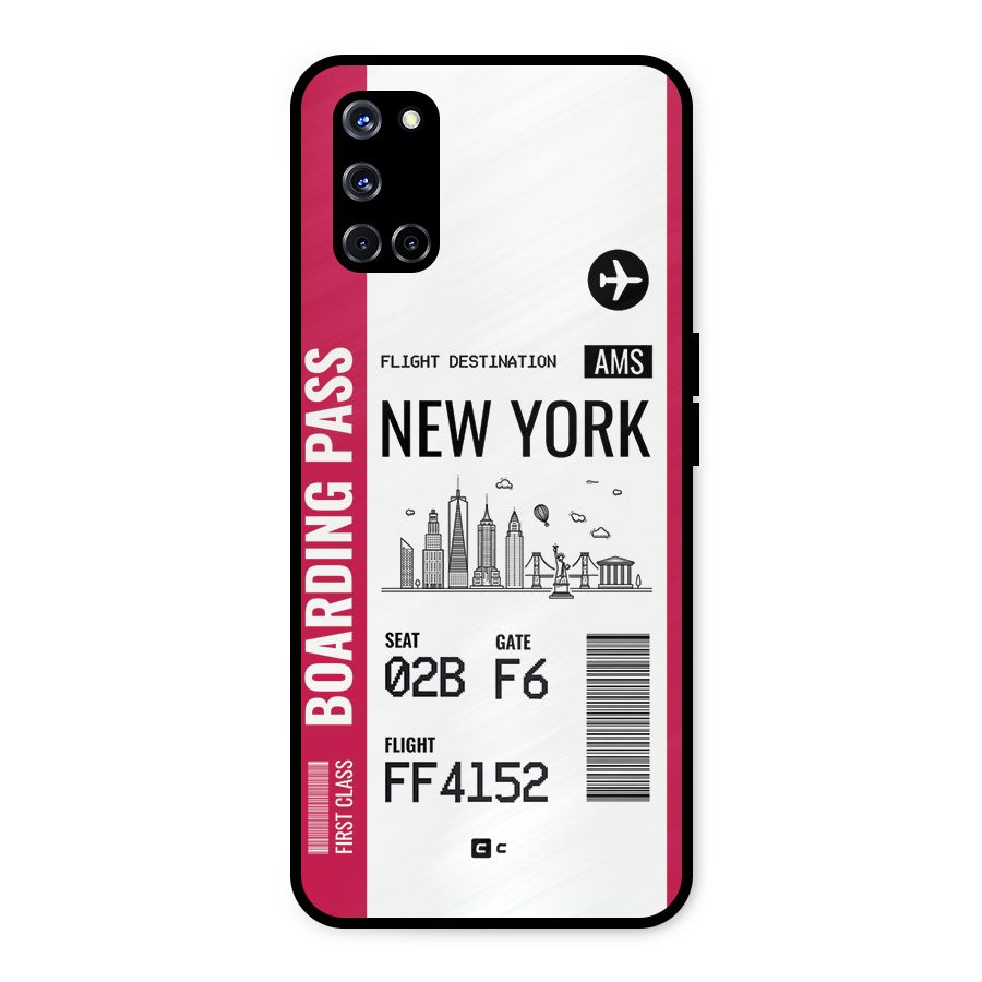 New York Boarding Pass Metal Back Case for Oppo A52