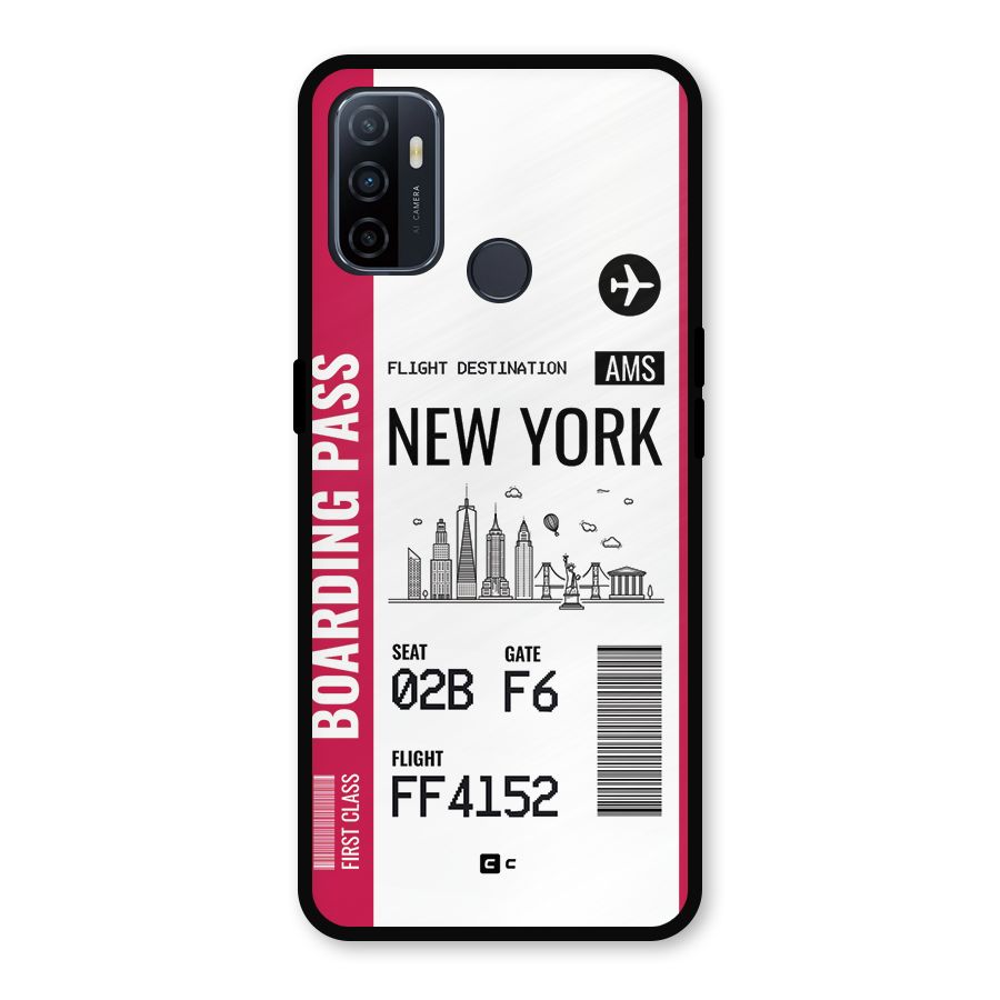 New York Boarding Pass Metal Back Case for Oppo A53