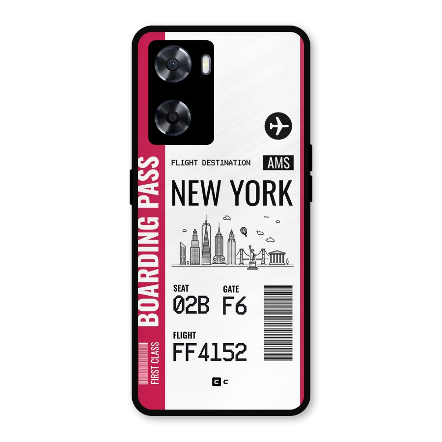 New York Boarding Pass Metal Back Case for Oppo A77