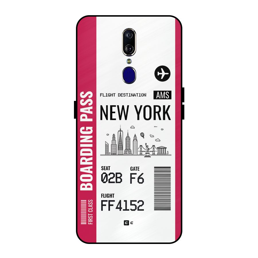 New York Boarding Pass Metal Back Case for Oppo F11