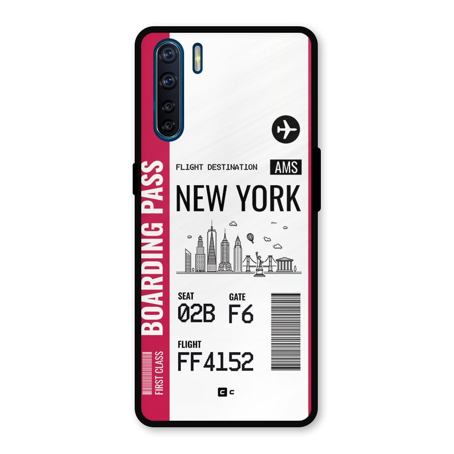 New York Boarding Pass Metal Back Case for Oppo F15