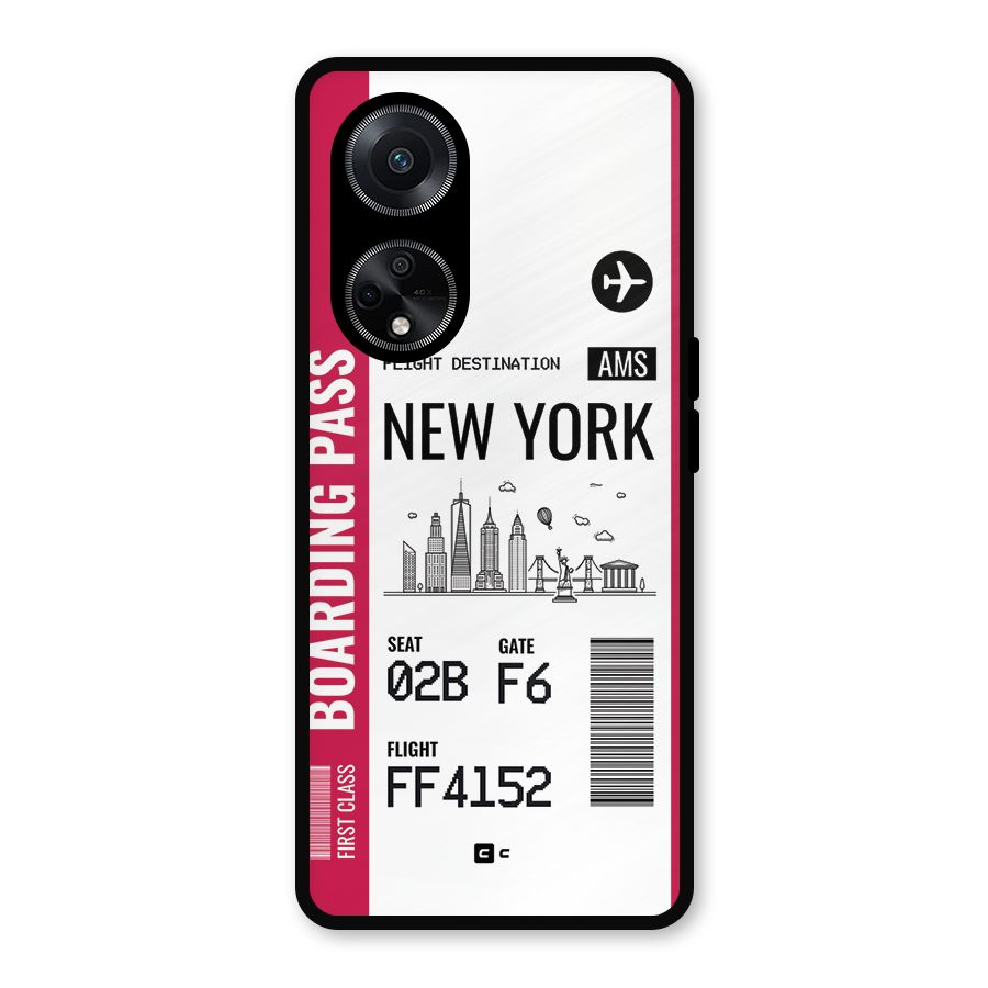 New York Boarding Pass Metal Back Case for Oppo F23