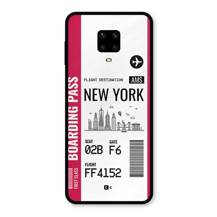 New York Boarding Pass Metal Back Case for Poco M2