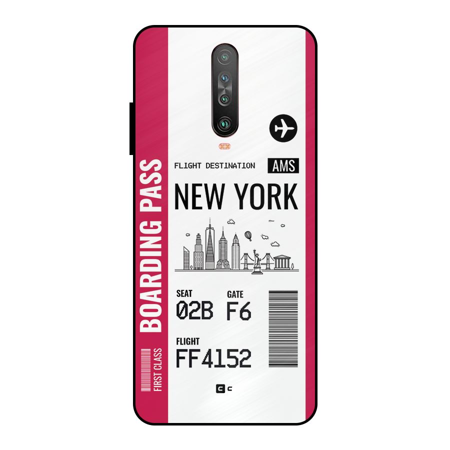 New York Boarding Pass Metal Back Case for Poco X2