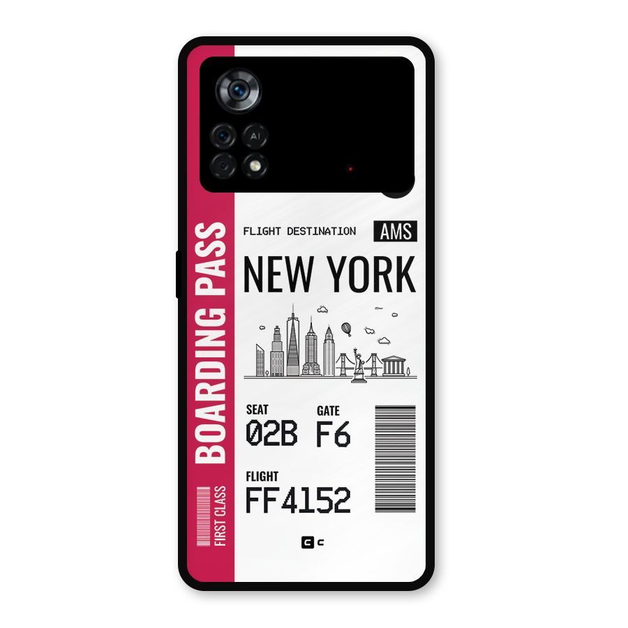New York Boarding Pass Metal Back Case for Poco X4 Pro 5G