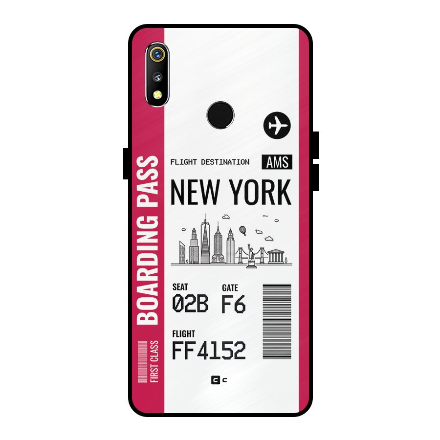 New York Boarding Pass Metal Back Case for Realme 3