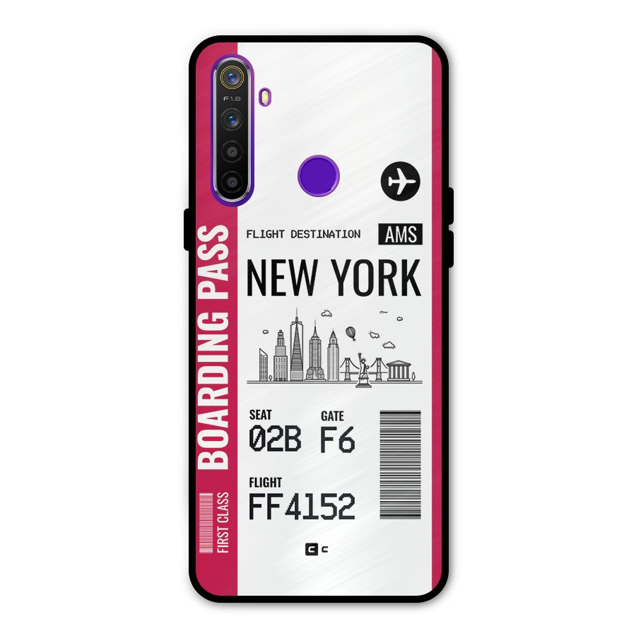 New York Boarding Pass Metal Back Case for Realme 5i