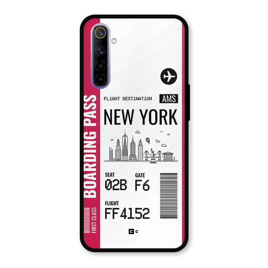New York Boarding Pass Metal Back Case for Realme 6