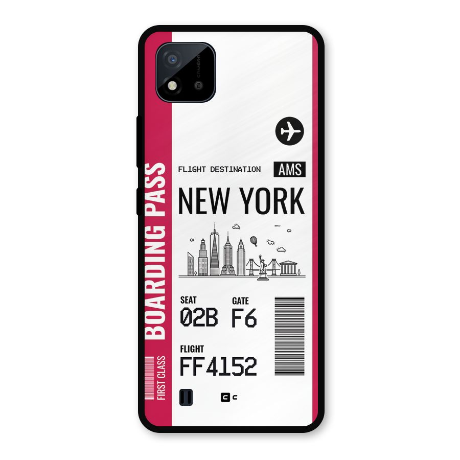 New York Boarding Pass Metal Back Case for Realme C11 2021