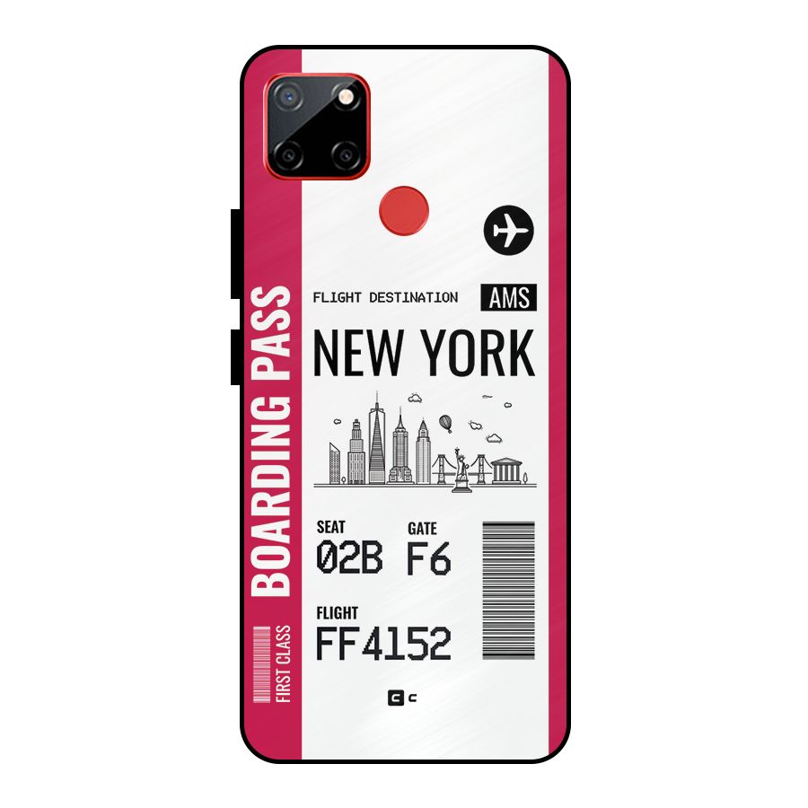 New York Boarding Pass Metal Back Case for Realme C12