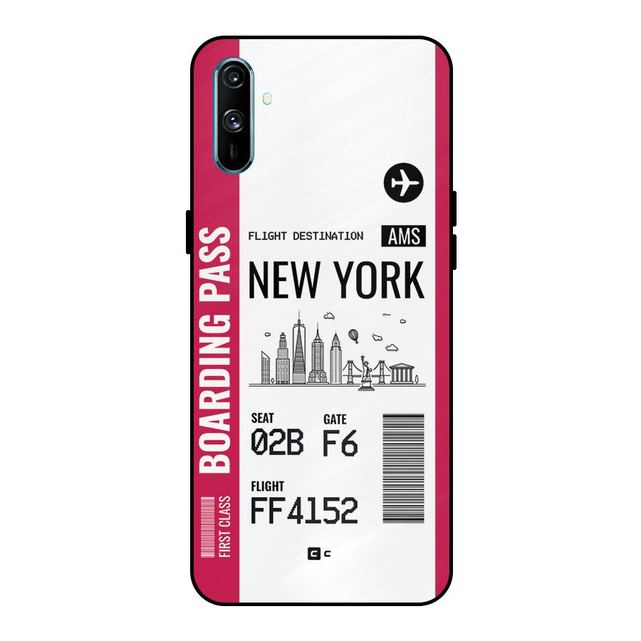 New York Boarding Pass Metal Back Case for Realme C3