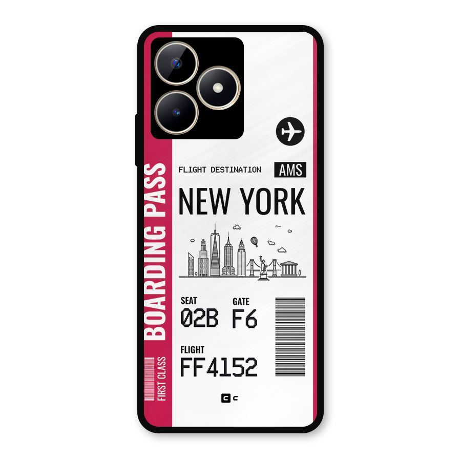 New York Boarding Pass Metal Back Case for Realme C53