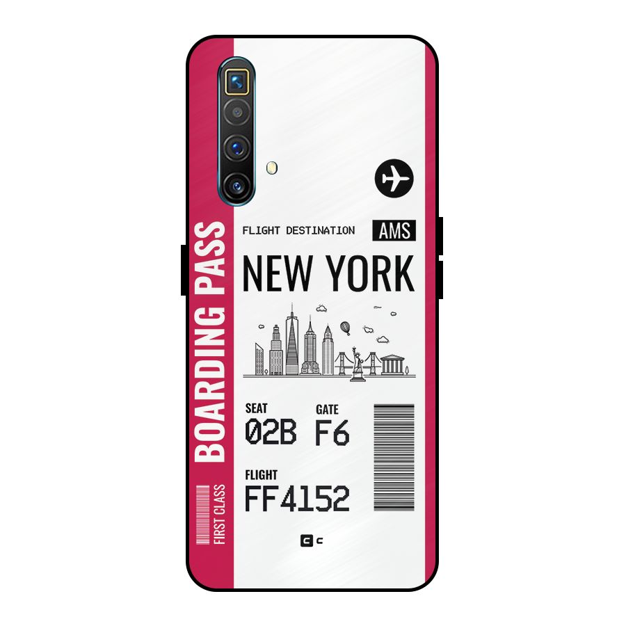 New York Boarding Pass Metal Back Case for Realme X3