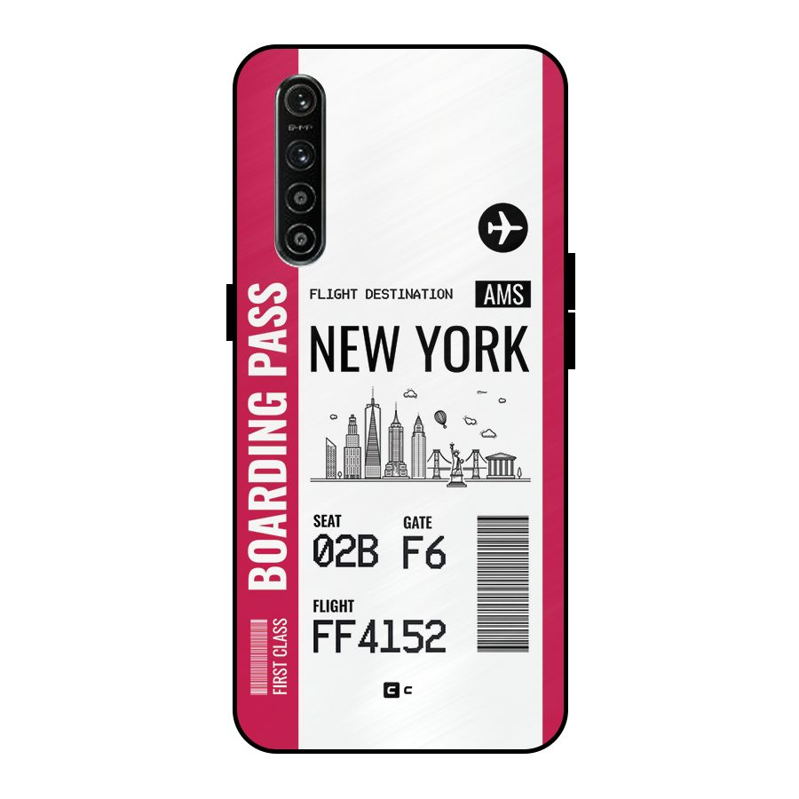 New York Boarding Pass Metal Back Case for Realme XT