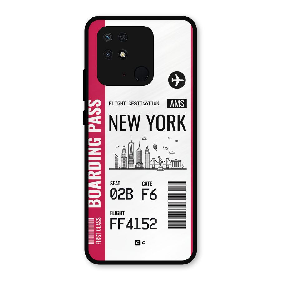 New York Boarding Pass Metal Back Case for Redmi 10