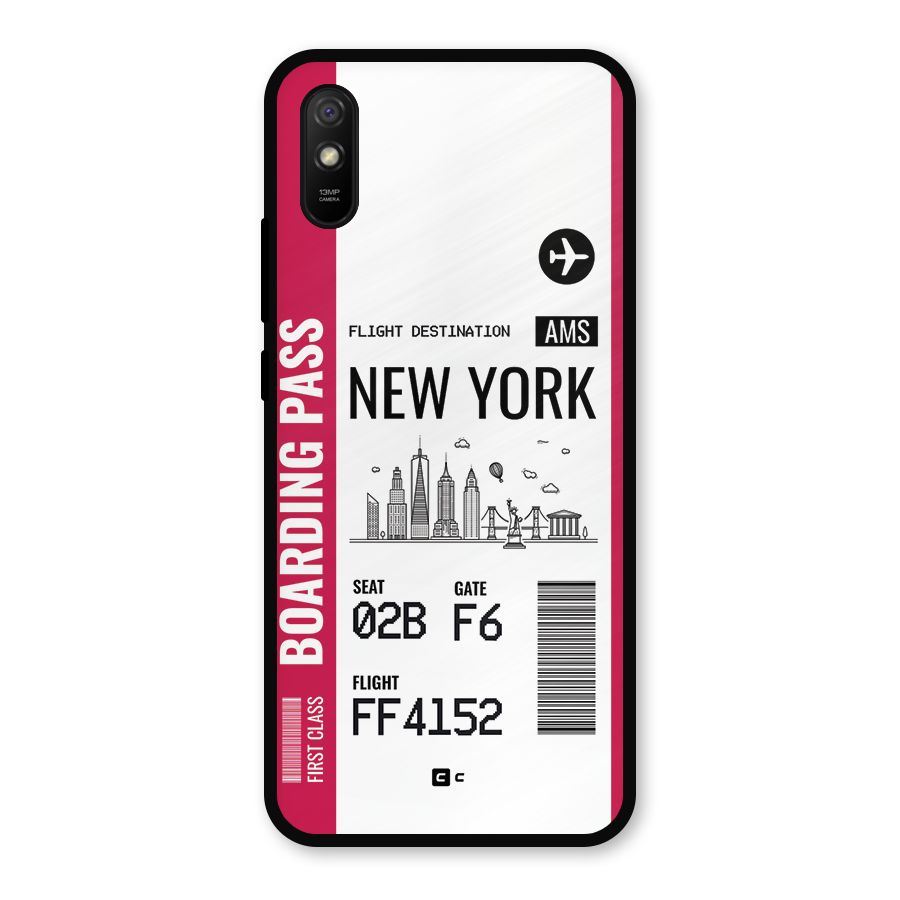 New York Boarding Pass Metal Back Case for Redmi 9a