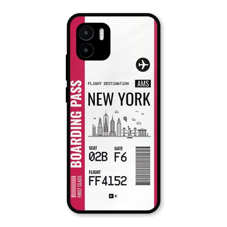 New York Boarding Pass Metal Back Case for Redmi A1