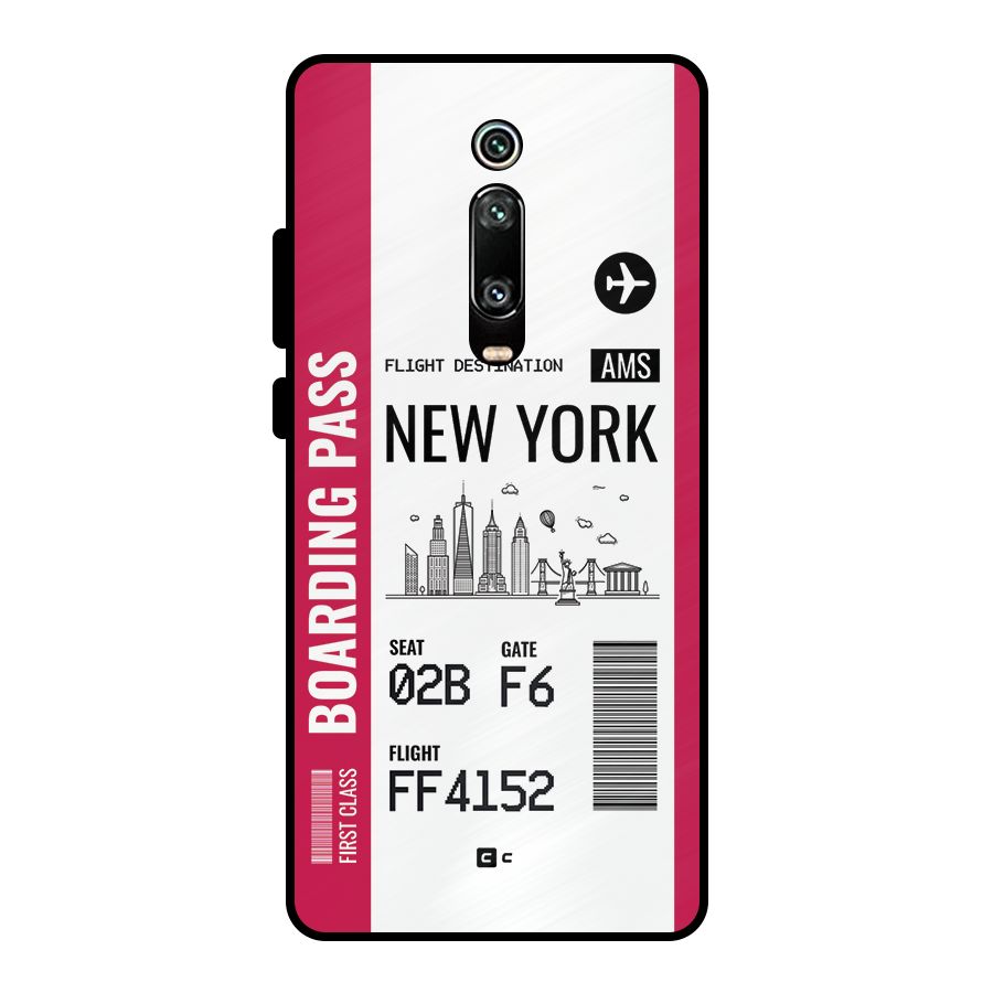 New York Boarding Pass Metal Back Case for Redmi K20