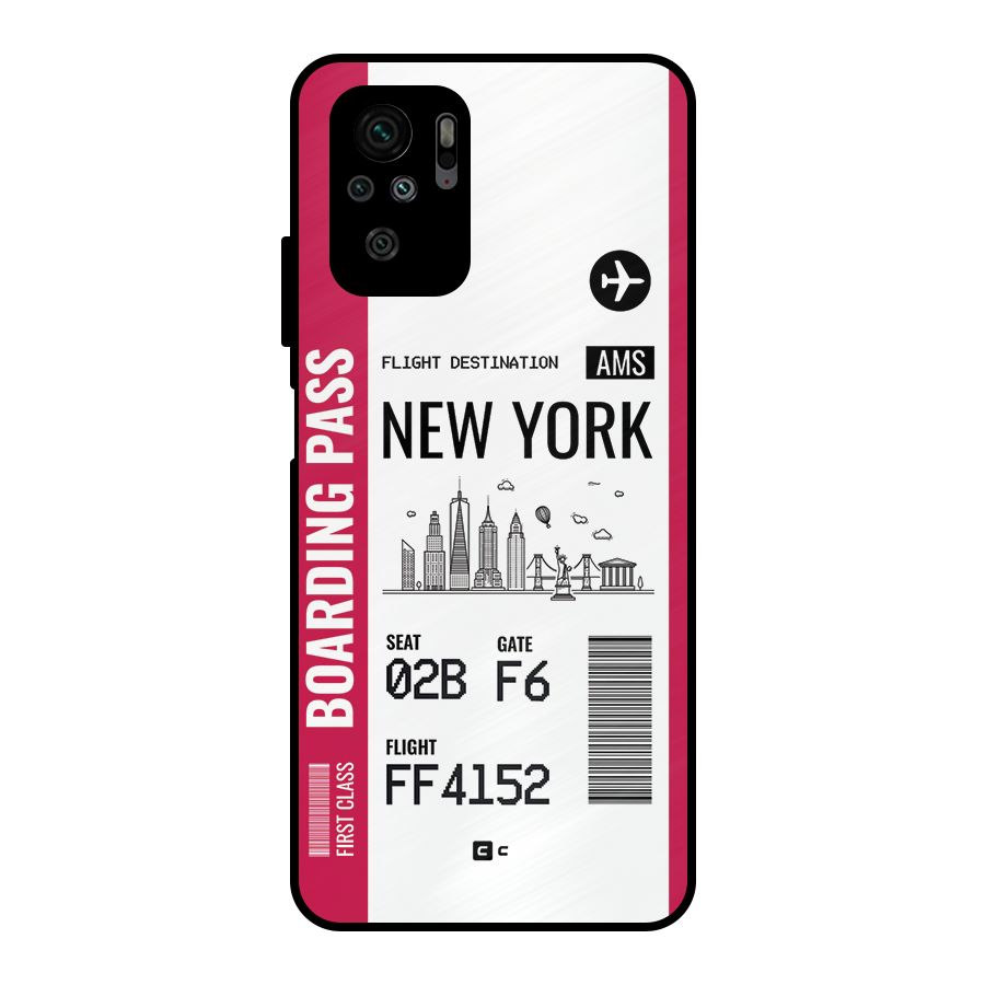 New York Boarding Pass Metal Back Case for Redmi Note 10S