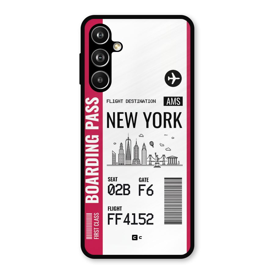 New York Boarding Pass Metal Back Case for Samsung Galaxy M54