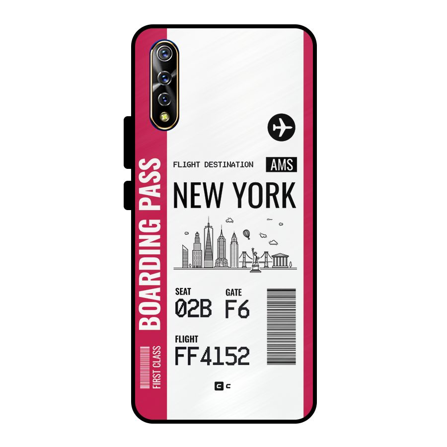 New York Boarding Pass Metal Back Case for Vivo S1