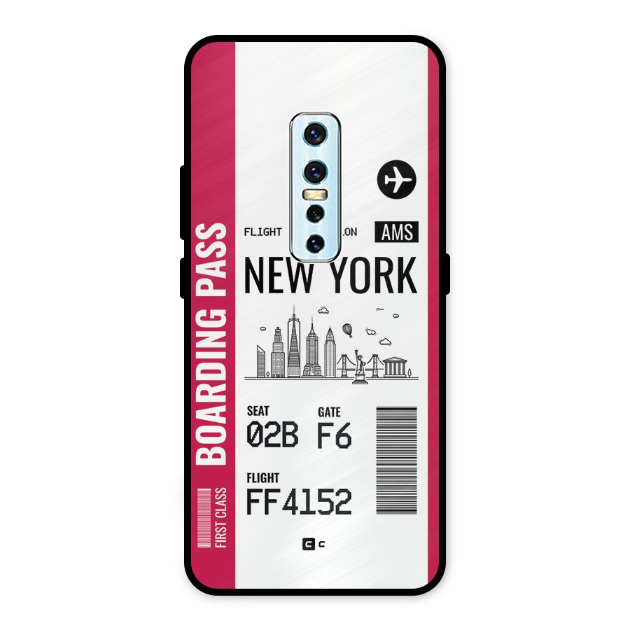 New York Boarding Pass Metal Back Case for Vivo V17 Pro