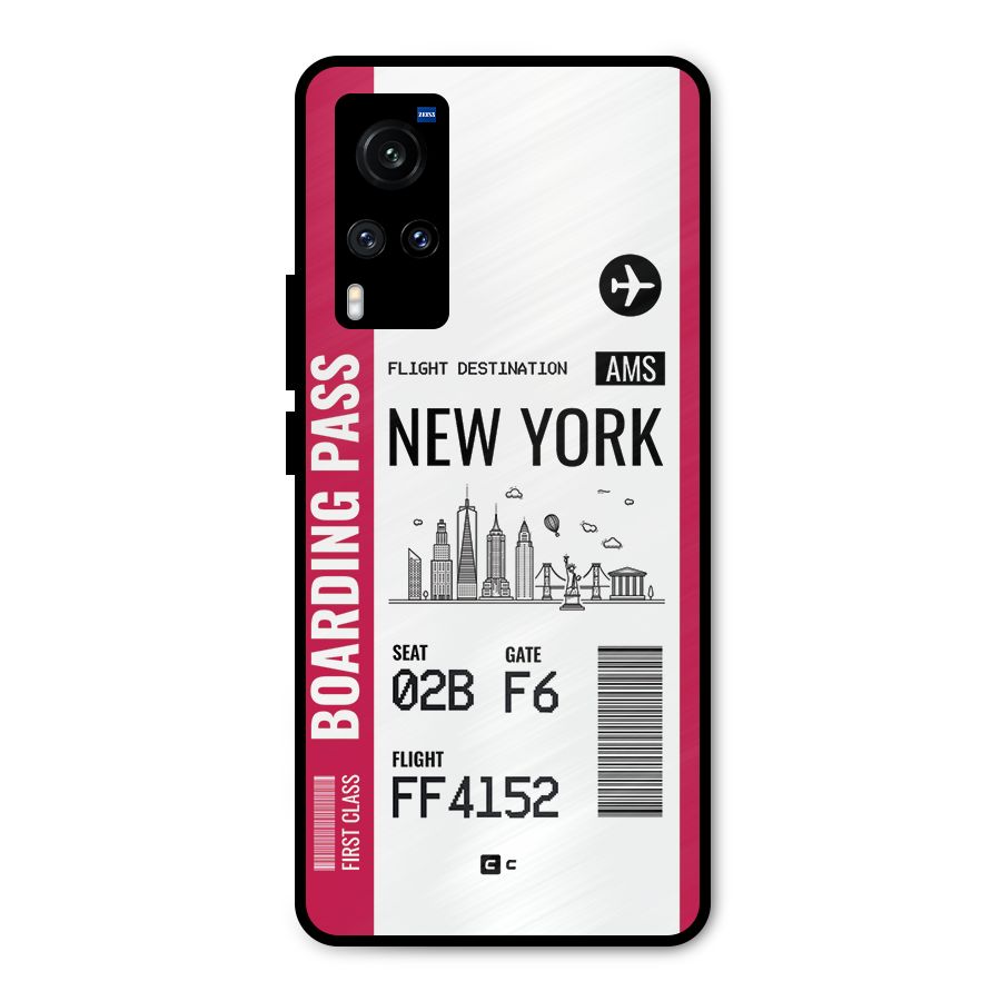 New York Boarding Pass Metal Back Case for Vivo X60