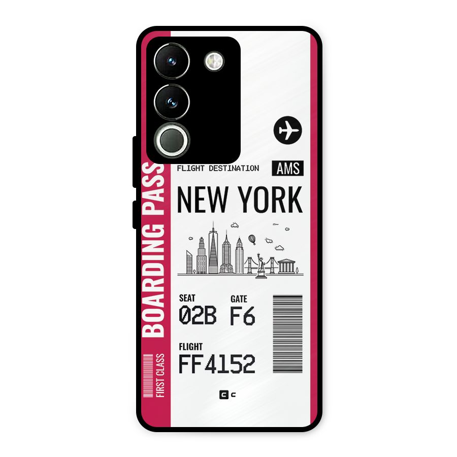 New York Boarding Pass Metal Back Case for Vivo Y200