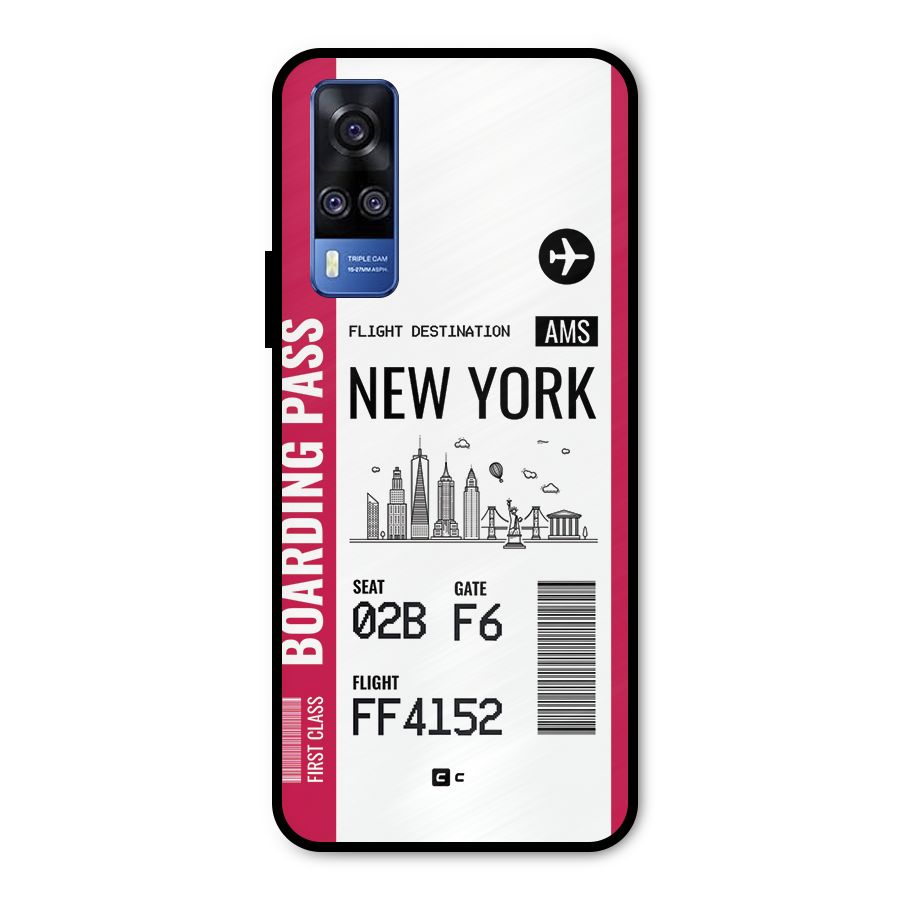New York Boarding Pass Metal Back Case for Vivo Y31