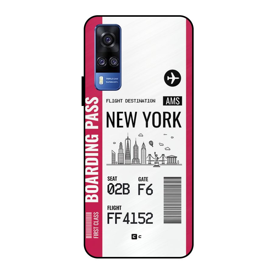 New York Boarding Pass Metal Back Case for Vivo Y51