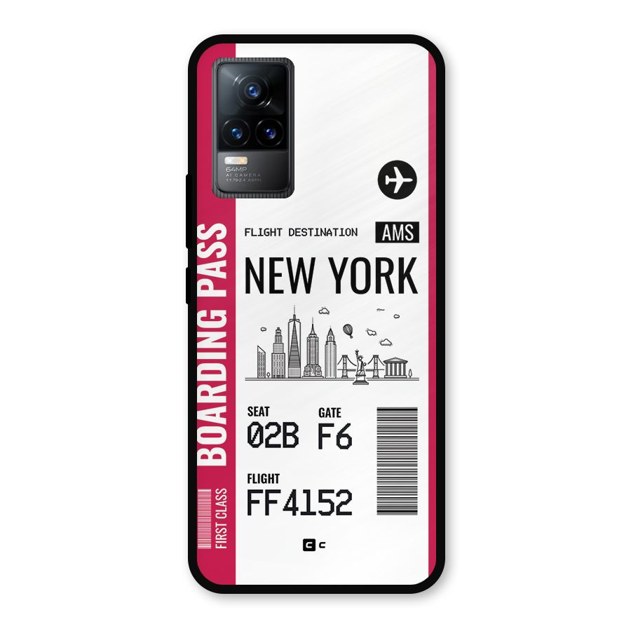 New York Boarding Pass Metal Back Case for Vivo Y73