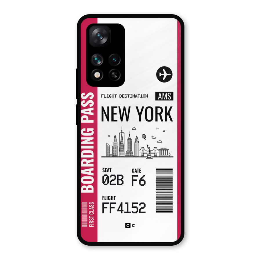 New York Boarding Pass Metal Back Case for Xiaomi 11i 5G