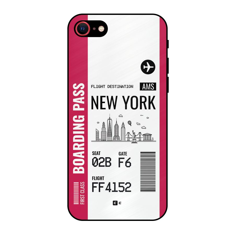 New York Boarding Pass Metal Back Case for iPhone 7