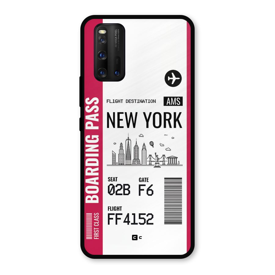 New York Boarding Pass Metal Back Case for iQOO 3