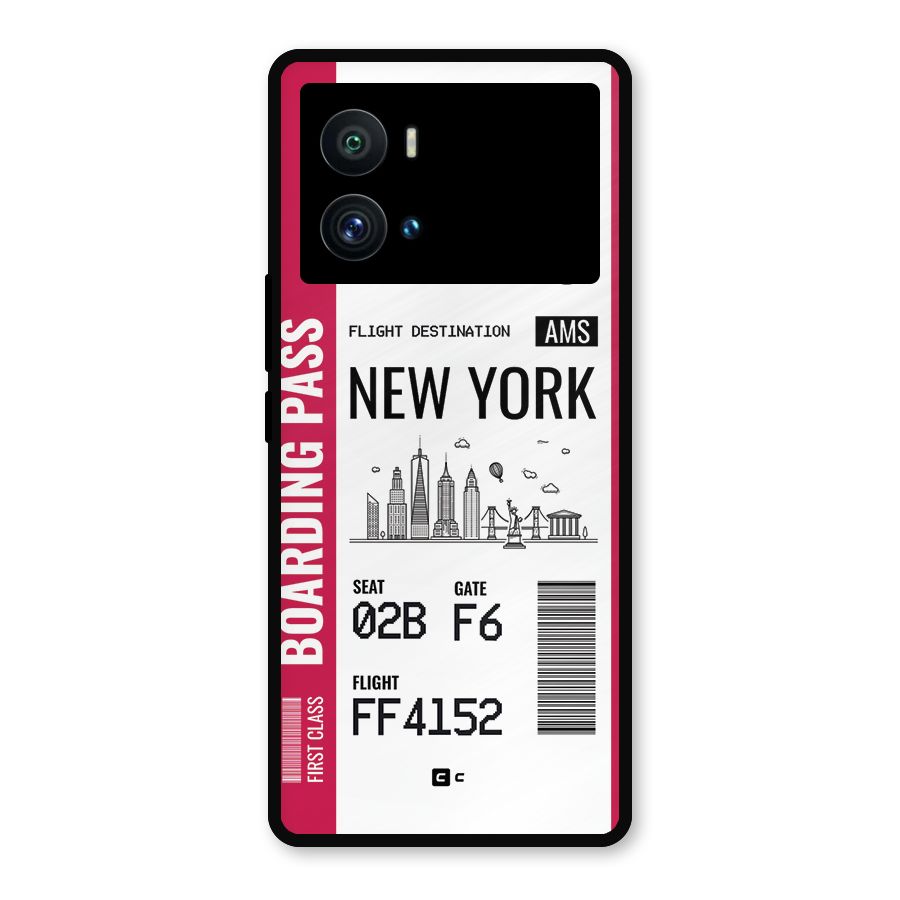New York Boarding Pass Metal Back Case for iQOO 9 Pro