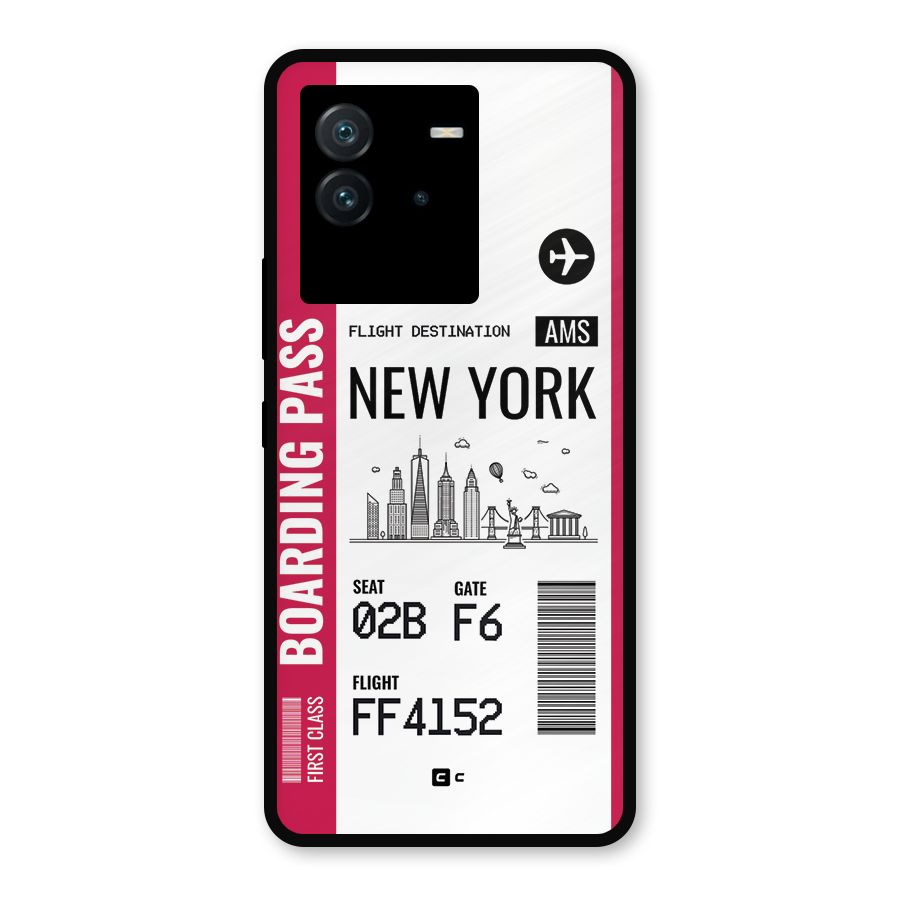 New York Boarding Pass Metal Back Case for iQOO Neo 6 5G