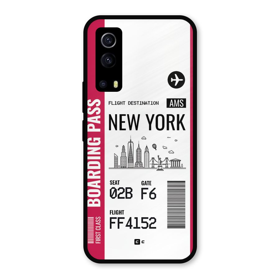 New York Boarding Pass Metal Back Case for iQOO Z3