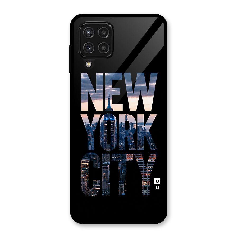 New York City Glass Back Case for Galaxy A22 4G