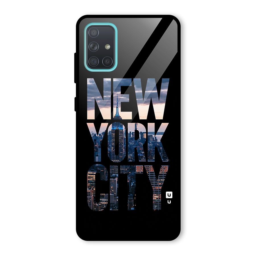 New York City Glass Back Case for Galaxy A71