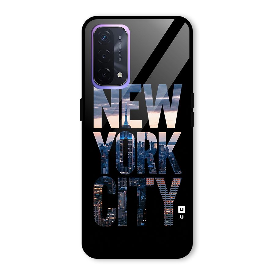 New York City Glass Back Case for Oppo A74 5G
