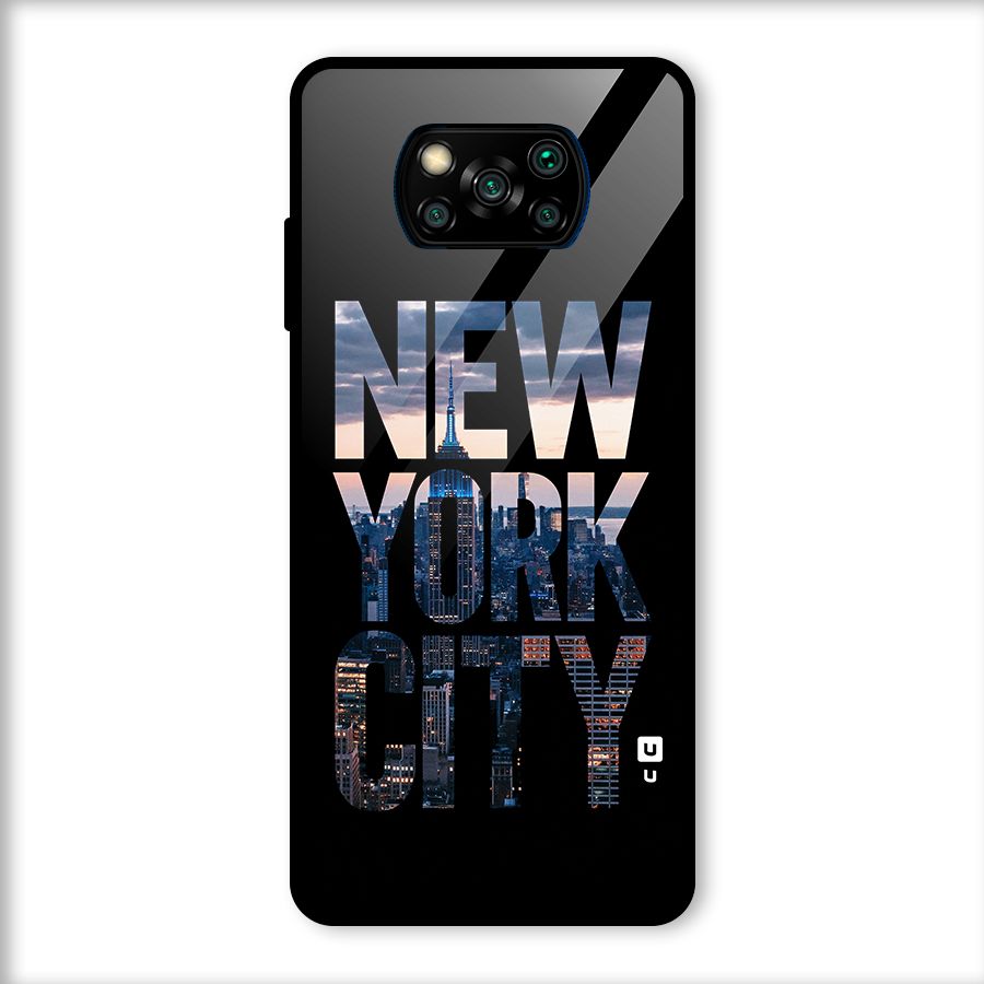 New York City Glass Back Case for Poco X3