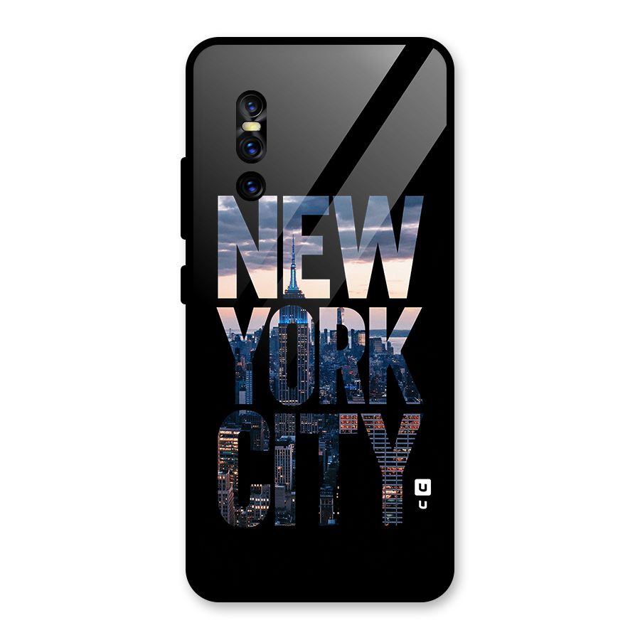 New York City Glass Back Case for Vivo V15 Pro