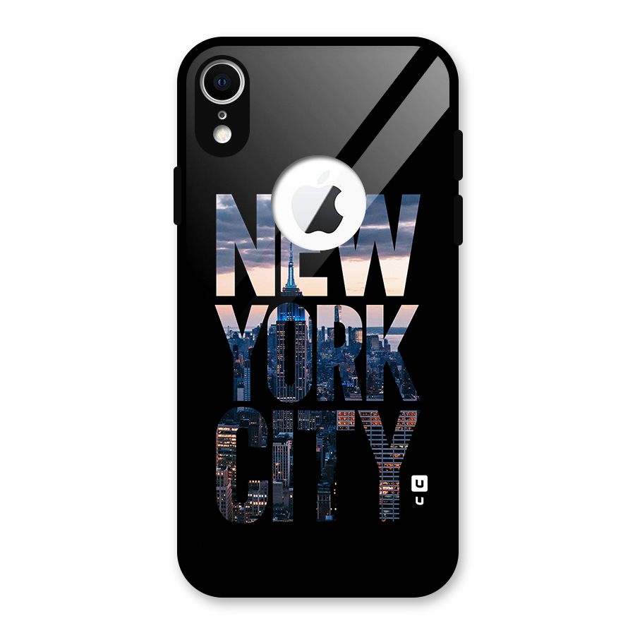 New York City Glass Back Case for iPhone XR Logo Cut