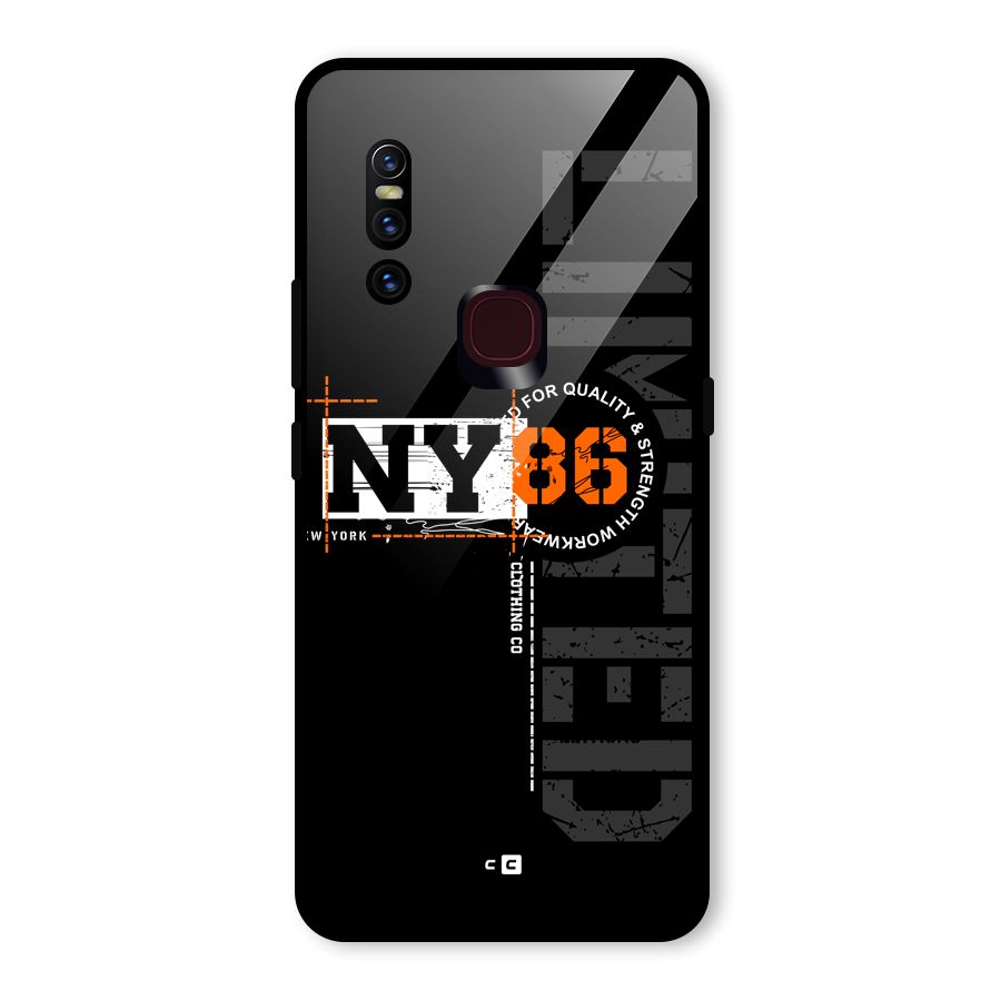 New York Limited Glass Back Case for Vivo V15
