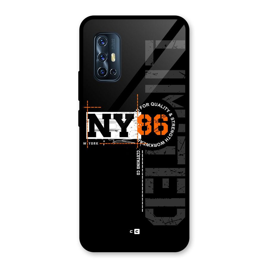 New York Limited Glass Back Case for Vivo V17