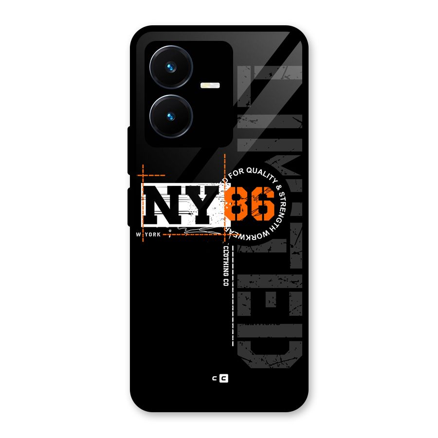 New York Limited Glass Back Case for Vivo Y22s