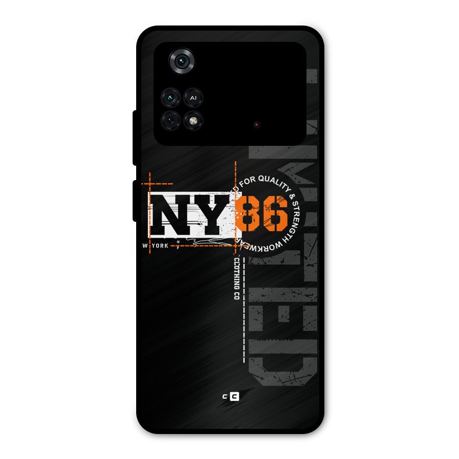 New York Limited Metal Back Case for Poco M4 Pro 4G