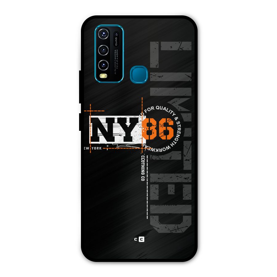 New York Limited Metal Back Case for Vivo Y30